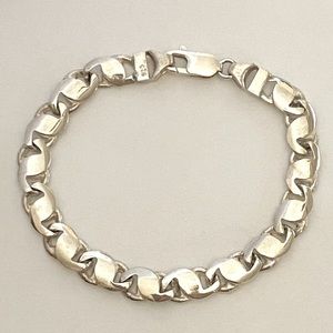 925 Silver 8mm bracelet handmade 8.5inch link chain